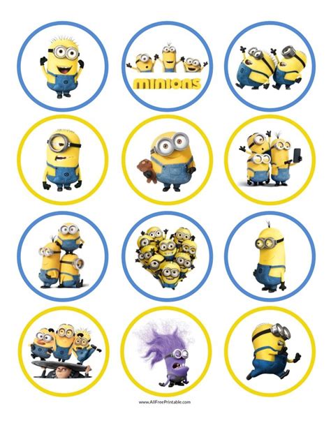 Minions Cupcake Toppers Free Printable