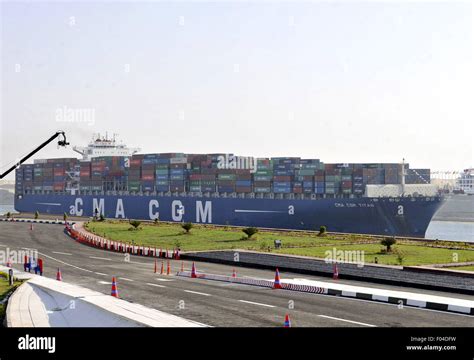 ismailia ismailia egypt  aug   ship passes