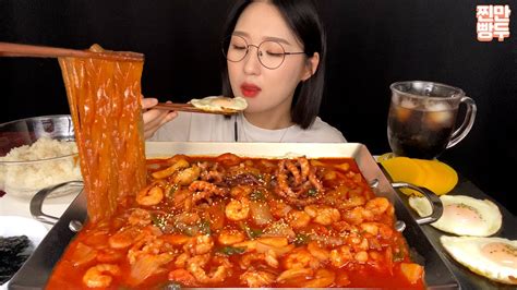 매콤칼칼한 낙곱새🔥당면사리 추가 마무리 볶음밥은 당연히 먹어야지 Octopus Shirimp Intestine Spicy Hot Pot Real Sound Mukbang