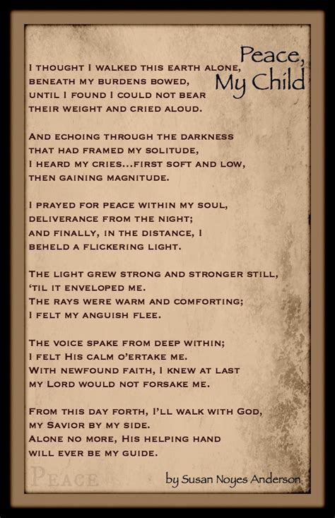 Peace, My Child-Susan Noyes Anderson | Peaceful Poetry