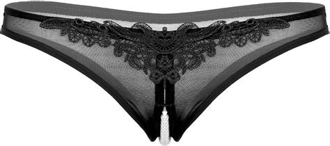 Freebily Women S Sexy Pearls Charm G String Thongs Panties Briefs