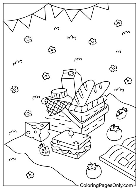 Picnic Food - Free Printable Coloring Pages