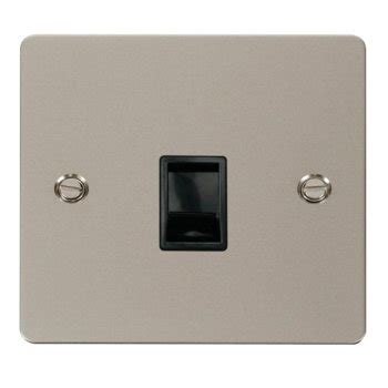 Click Define Pearl Nickel Flat Plate Single Rj Socket Ireland Usa