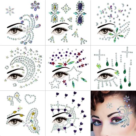 Amazon Hair Gems Tattoo Stickers Face Body Jewels Stickers Eyes