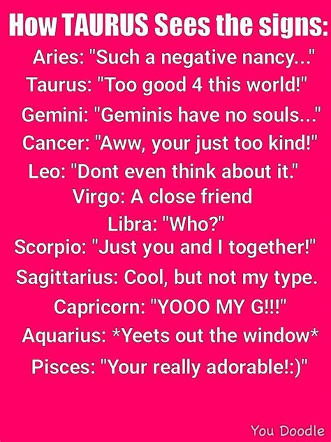 How TAURUS Sees The Signs Zodiac Amino