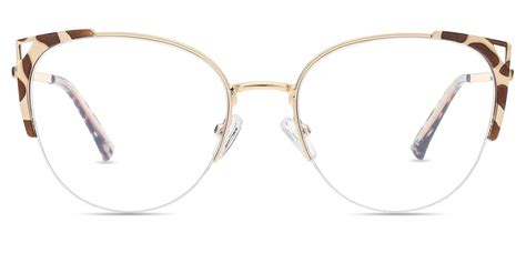 Womens Semi Rimless Metal Eyeglasses