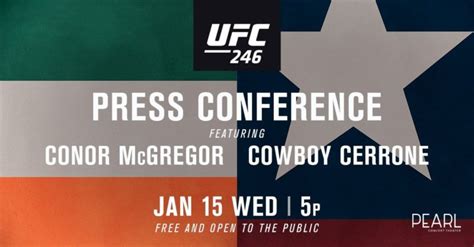 UFC 246: Conor McGregor – Donald “Cowboy” Cerrone press conference set for 15 January – Fighters ...