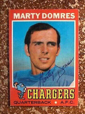 Signed Marty Domres Topps Football Card Autographed Chargers