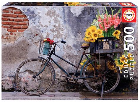 BICYCLE WITH FLOWERS 500 PIECE EDUCA Jigsaw Puzzle 17988