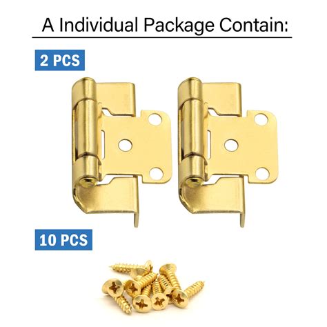 12 Overlay Brass Gold Cabinet Hinges 25 Pairs 50 Pack Semi Wrap Partial Wrap Self Closing