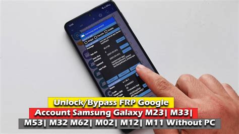 Unlock Bypass FRP Google Account Samsung Galaxy M23 M33 M53 M32 M62