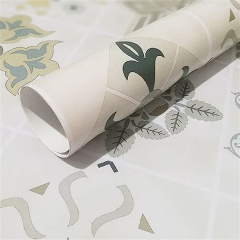 Kitchen Wall Tile Peel and Stick Floral Print Stick Wallpaper - Clearhalo