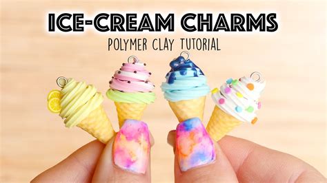 Ice Cream Waffle Cones4 In 1 Polymer Clay Tutorial YouTube