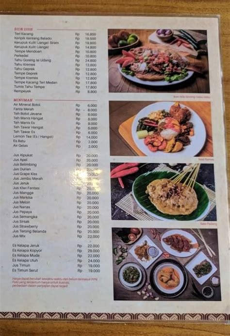 Menu At Padang Merdeka Malang Restaurant Malang