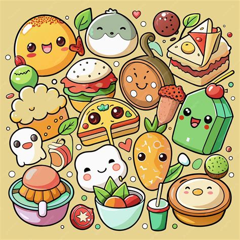 Cute cartoon food and drink characters | Premium AI-generated vector