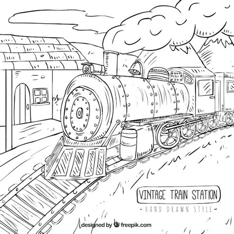 Free Vector | Hand drawn train station