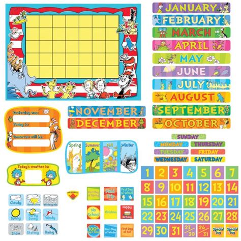 Dr Seuss Calendar Bulletin Board Set