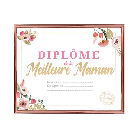 CADRE DIPLOME MEILLEURE MAMAN