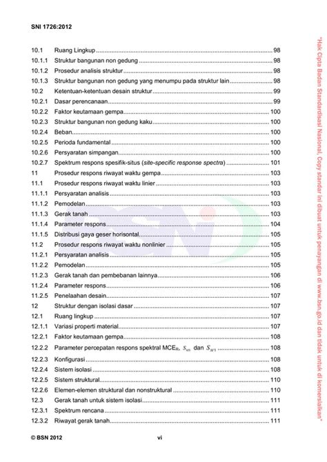 Sni Tata Cara Perencanaan Ketahanan Gempa Untuk Struktur