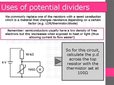 A Level Physics Electrical Quantities Potential Dividers Objectives