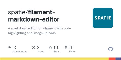 GitHub Spatie Filament Markdown Editor A Markdown Editor For