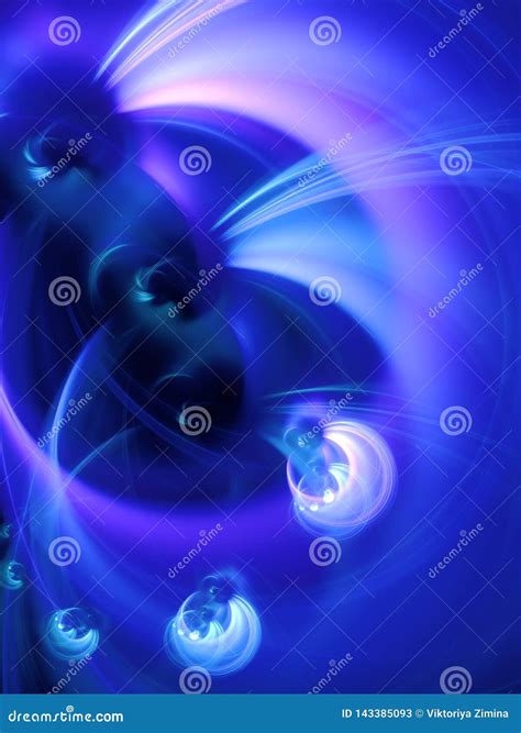 Blue Abstract Fractal Background 3d Rendering Illustration Stock