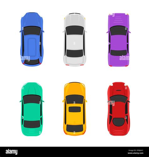 Vector car top view icon illustration. Vehicle flat isolated car icon Stock Vector Image & Art ...