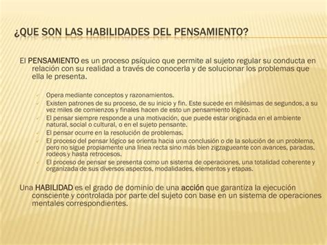 Habilidades Para El Pensamiento Complejo Ppt