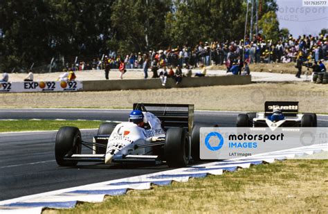 Philippe Streiff Tyrrell Renault Leads Elio De Angelis Brabham