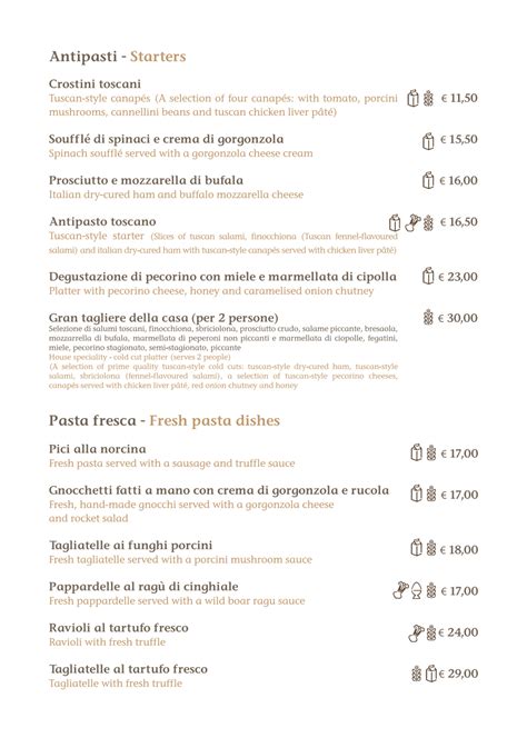 Menus 2024 - Osteria Le Pietre in Florence | TheFork