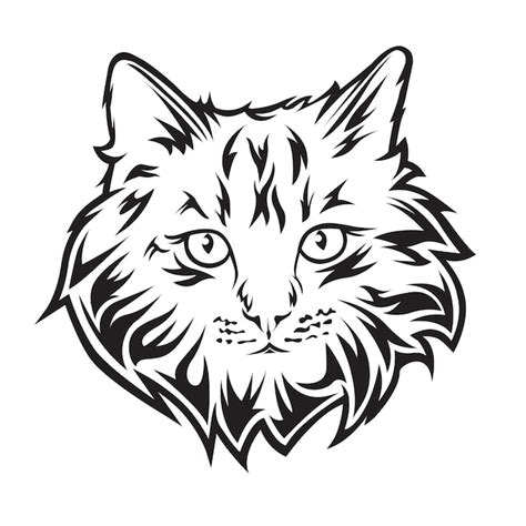 Premium Vector Cat Head Vector Outline For Tattoos Or Tshirts