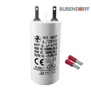 Condensateur permanent 6 µF pour moteurs volets roulants Bubendorff