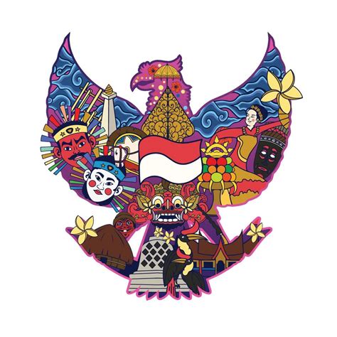 Garuda Pancasila Doodle Vector Concept 20645540 Vector Art At Vecteezy