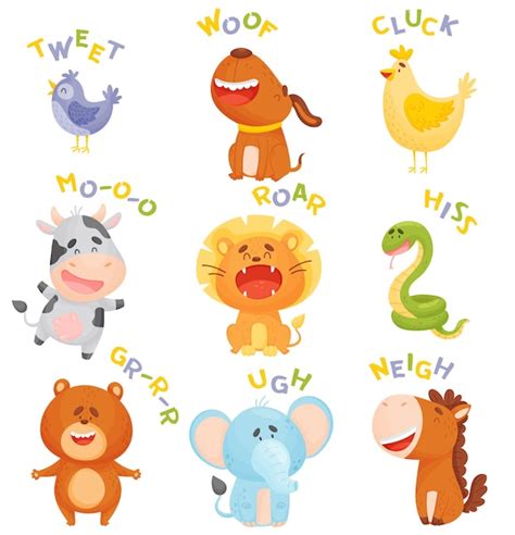 Premium Vector Set Of Cartoon Animals Talking Isolated On White