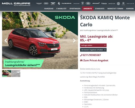 Škoda Kamiq Leasing für 85 Euro im Monat netto sparneuwagen de