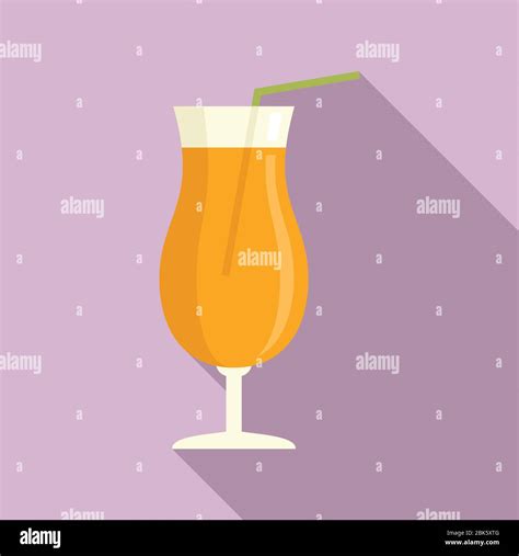 Orange Juice Glass Icon Flat Illustration Of Orange Juice Glass Vector Icon For Web Design