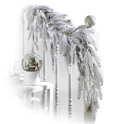 Shop 48 Flocked Weeping Noble Fir Garland On Sale Overstock