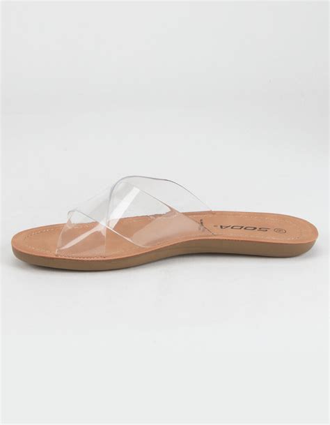 Soda Crisscross Womens Clear Slide Sandals Clear Tillys