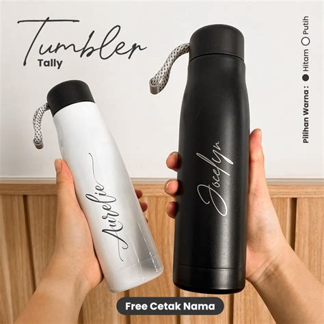 Jual Tumbler Tally Custom Nama Tumblr Stainless Grafir Logo Botol Minum