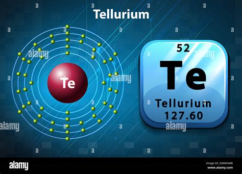 S Mbolo Y Diagrama De Electrones Para Telurio Imagen Vector De Stock