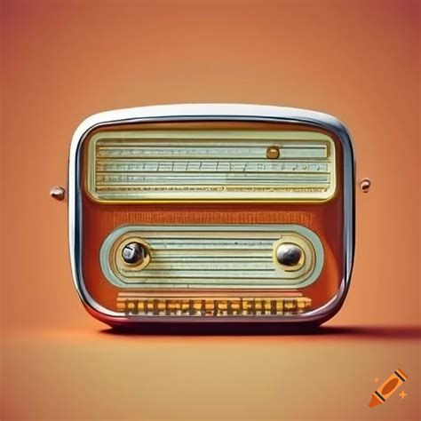 Vintage Orange And Metallic Gold Themed Radio On Craiyon