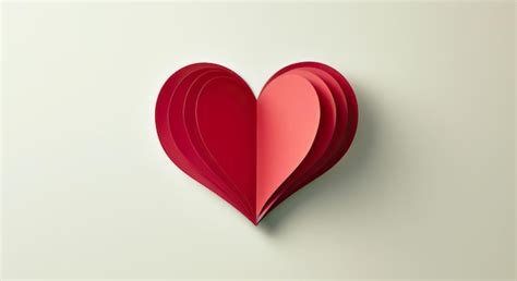 Premium AI Image Abstract Papercut Red Heart On Simple Background