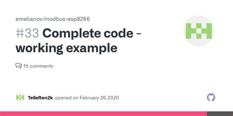 Complete Code Working Example Issue Emelianov Modbus Esp