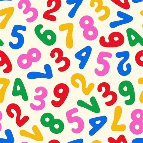 Premium Vector Colorful Numbers Seamless Pattern