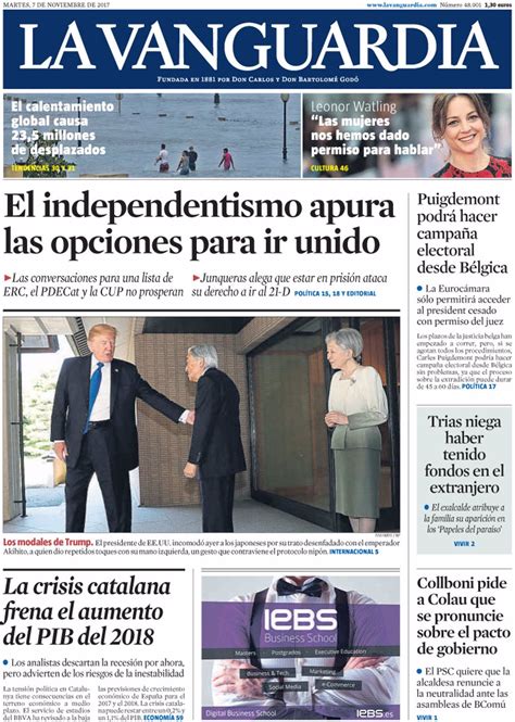 Las Portadas De Los Periódicos De Hoy Martes 7 De Noviembre De 2017