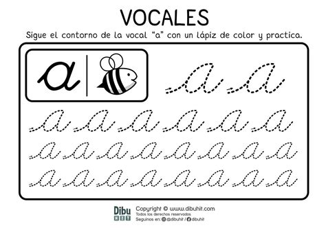 Caligrafía Vocales Dibuhit