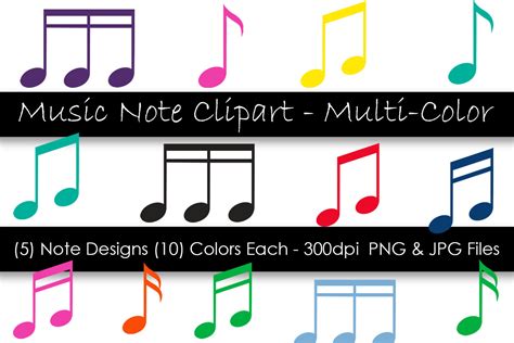 Music Note Clipart - Colorful Music Notes By gjsart | TheHungryJPEG