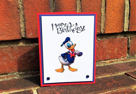 OOAK Happy Birthday Donald Duck Card | Etsy | Birthday stamps, Cards ...