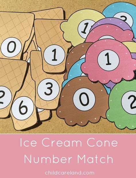 Ice Cream Cone Number Match For Number Recognition And Review The