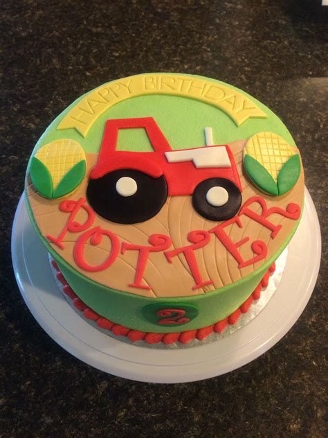 Red Tractor Cake Tractor Cake Birthday Cake Kids Red Tractor